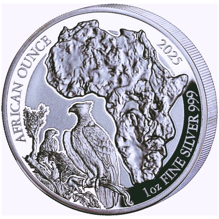 Rwanda: African Ounce - Martial Eagle 1 uncja Srebra 2025 Proof