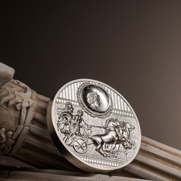 Isole Cook: Sparta placcata in oro 3 once d'argento 2023 Proof Ultra High Relief