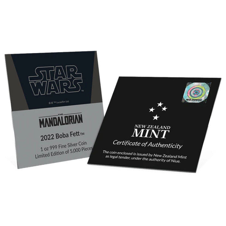 Niue: Star Wars The Mandalorian – Boba Fett 1 oz Silver 2022 Proof