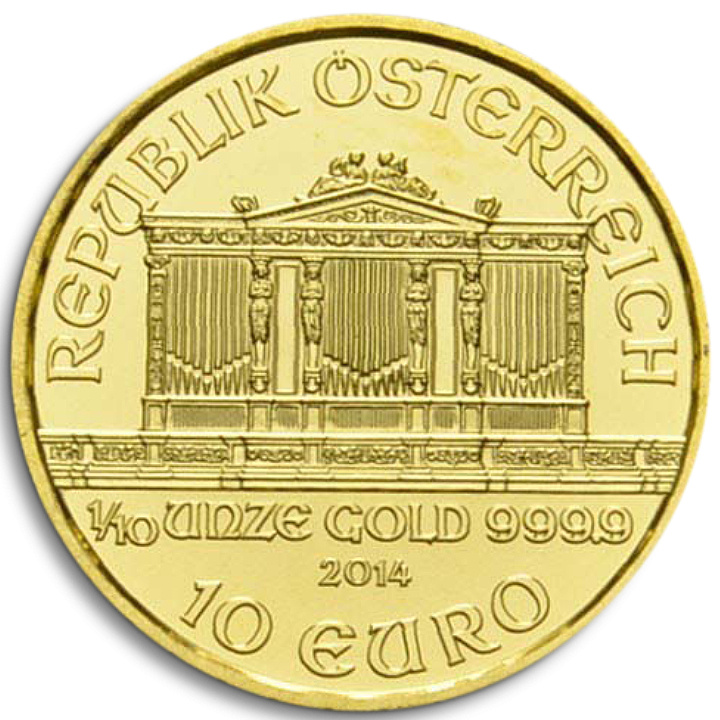 Bécsi Filharmonikusok 1/10 uncia arany 2014