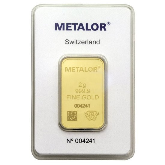 2 gramy Zlatá slitka Metalor