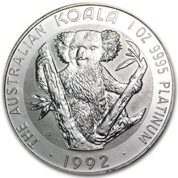 Platina érme Koala 1 uncia Platina 1992