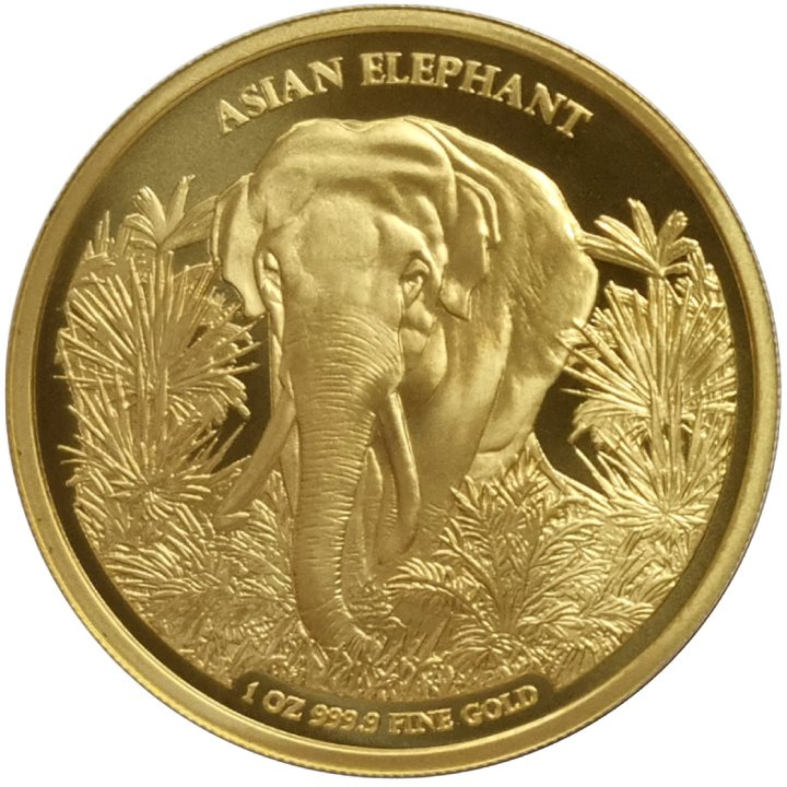 Cambodia: Asian Elephant 1 oz Gold 2023