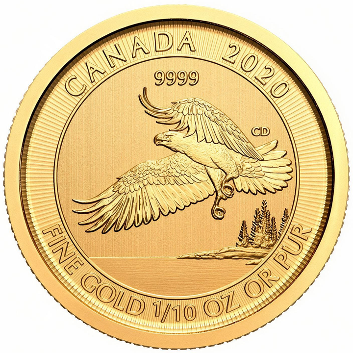 Canadá Águila Calva 1/10 onza oro 2020