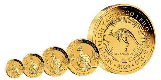 Australian Kangaroo 1 oz Gold 2020 Investment Sets 5 Pc.