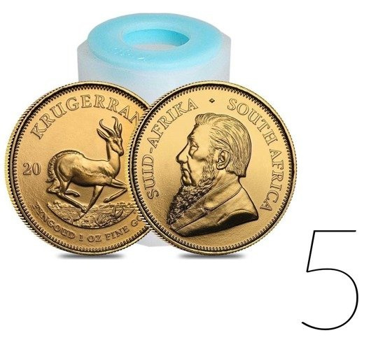 Krugerrand 1 unce zlata BALÍČEK 5 KS