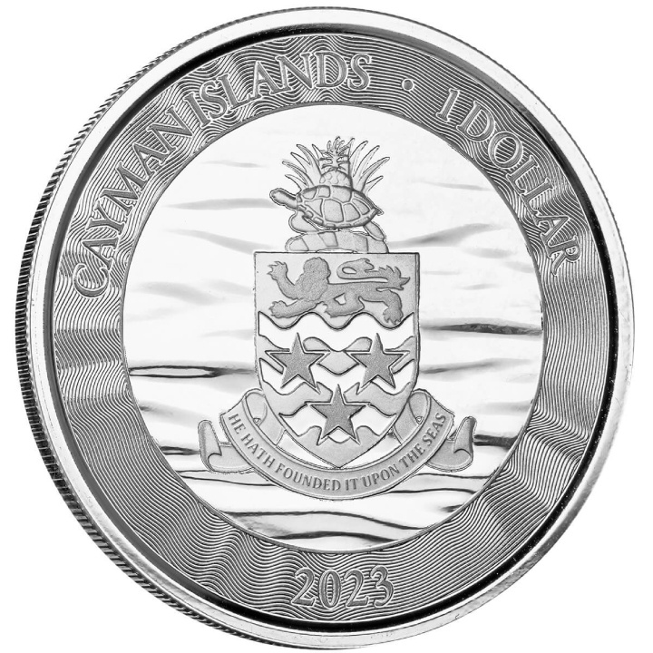 Cayman Islands: Loggerhead Turtle 1 uncja Srebra 2023 Prooflike
