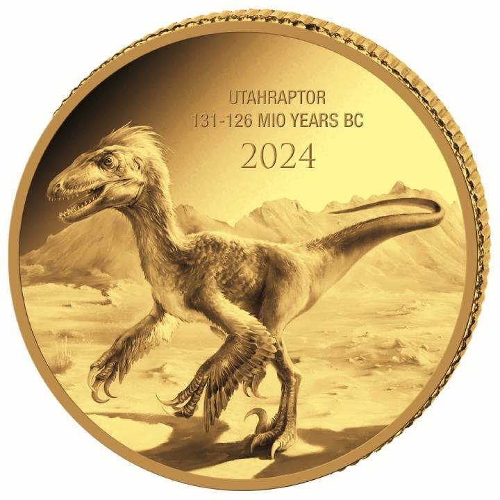 Congo : Prehistoric Life II - Utahraptor 0,5 gramme d'or 2024 Proof