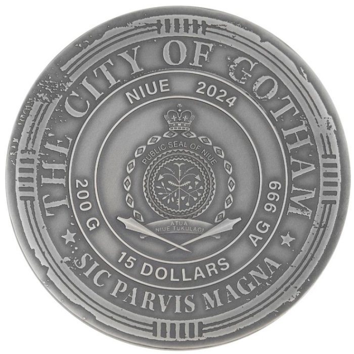 Niue: DC Comics – Batman kolorovaný 200 g Stříbra 2025 High Relief Antiqued Coin