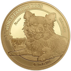 Camerún: Perros Famosos en el Mundo - Chihuahua 1 oz Oro 2023