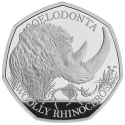 Ice Age Giants - Woolly Rhinoceros 50p Srebro 2024 Proof