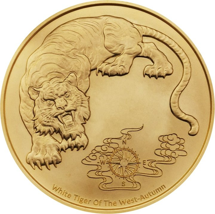 Samoa: Four Guardians - White Tiger 1 oz Gold 2023