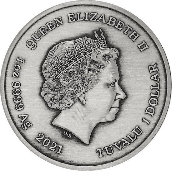 Tuvalu: Dioses del Olimpo - Hades 1 oz Plata 2021 Moneda Antigua