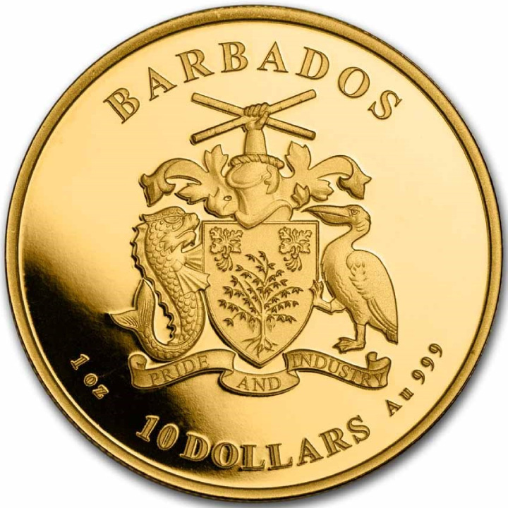 Barbados: Caribbean Pelican 1 oz Gold 2023