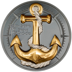  Islas Cook: The Journey Anchor - Rough Storms 2 oz Plata 2025 Prueba de negro dorado