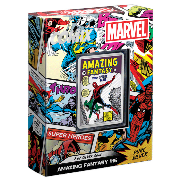 Niue: Marvel Comix - Amazing Fantasy coloured 2 oz Silber 2023 Proof
