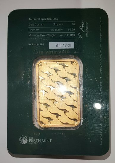 10 oz Goldbarren Perth Mint Beschädigte CertiPack