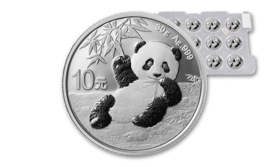 Čínská panda 30 gramů stříbra 2020