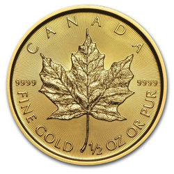 Feuille d'érable canadienne 1/2 once d'or 2019