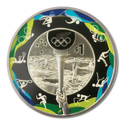 Road to Rio kolorowany 1 uncja Srebra 2016 Proof