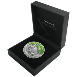 Kiwi colorat 2 oz argint 2021 Antique Finish