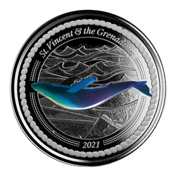 Saint-Vincent-et-les-Grenadines - Baleine à bosse colorée 1 once d'argent 2021 Proof