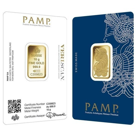 Pamp Suisse Fortuna Veriscan 10 gramů zlata LBMA GD Refiner