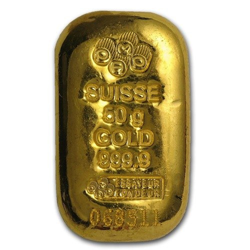 Lingot d'or 50 grammes coulé