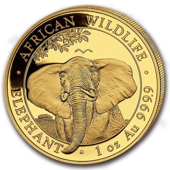 African Wildlife: Somalia Elephant 1 oz Gold 2021