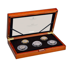 Lot de 5 pièces Royaume-Uni Platine 2023 Proof Commemorative Coin