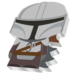Niue: Star Wars – The Mandalorian Chibi Coin, barvená, 1 unce stříbra, 2021, Proof