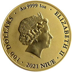 Niue: Bitcoin (Queen Elizabeth II) 1 uncja Złota 2021