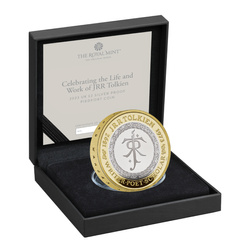 Celebrating the Life and Work of JRR Tolkien £2 Silver 2023 Gilded Proof Piedfort Coin