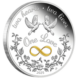 One Love coloreada 1 oz Plata 2025 Proof