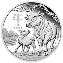 Lunar III: Jahr des Ochsen 1/2 oz Silber 2021 Proof