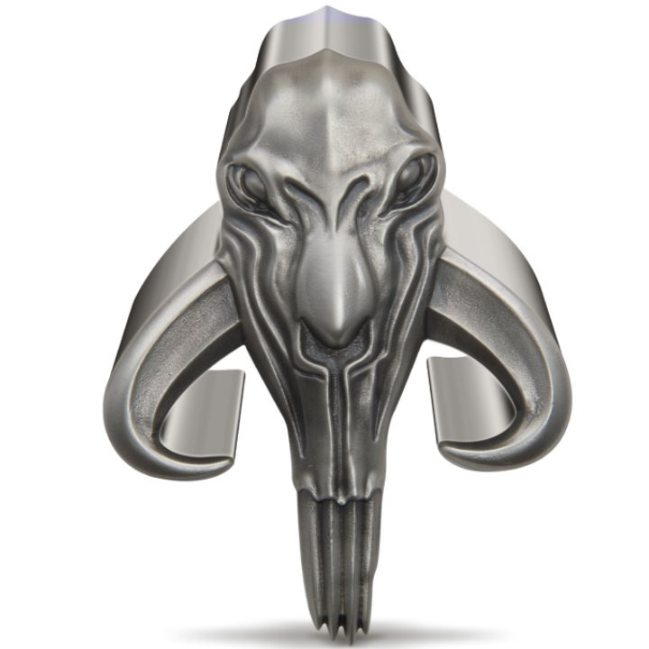 Niue: Star Wars The Mandalorian - Mythosaur 2 once d'argento 2023 Antiqued Shaped Coin