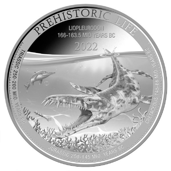 Congo : Prehistoric Life - Liopleurodon 1 once d'argent 2022
