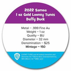 Samoa : Looney Tunes - Daffy Duck 1 once d'or 2022