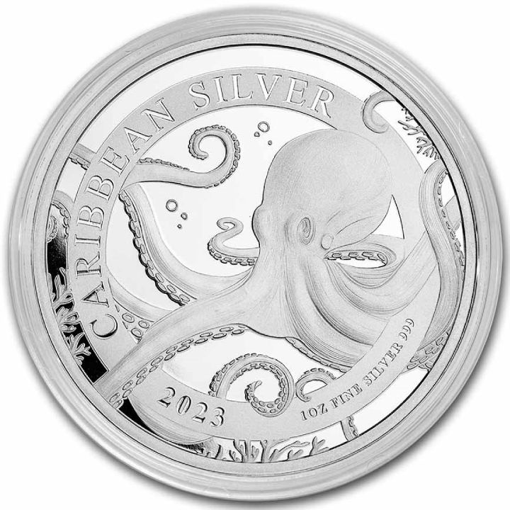 Barbados: Caribbean - Octopus 1 oz Silver 2023 Coin
