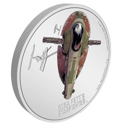 Niue: STAR WARS - Boba Fett's Starfighter colorato 1 oncia d'argento 2022 Proof