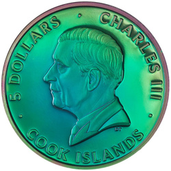 Cook Islands: Spectrum – Peacock Coloured 1 oz Silver 2025 Prisma Proof