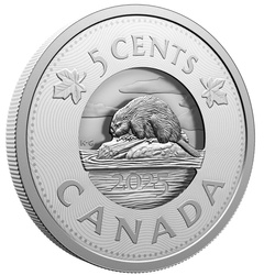 Canada: Multilayered Beaver 5-cent Silver 2025 Proof 