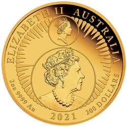 Australijski Kangur: 35 rocznica Kangaroo Nugget 2 uncja Złota 2021 Proof
