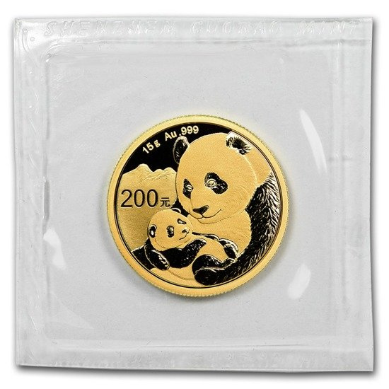 Chińska Panda 15 gramów Złota 2019