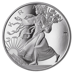 Liberty of Ukraine ezüstérem, 1 uncia ezüst, 2024, Proof, hologrammal