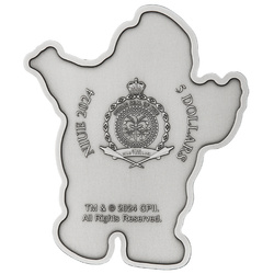 Niue: Los Cazafantasmas - Stay Puft coloreado 2 oz Plata 2024 Antiqued Shaped Coin