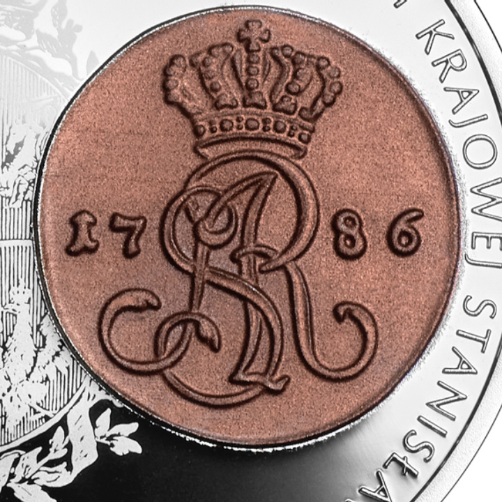 Storia della moneta polacca - Grosz in rame nazionale Stanisław August 20 zł Argento 2024 Proof