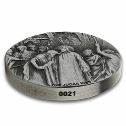 Niue: Biblical - The Judas Kiss 2 oz Silber 2020 Proof Antiqued Coin 