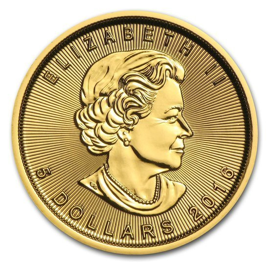 Foglia d'acero canadese 1/10 oncia d'oro 2016