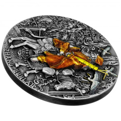 Niue: Nyolc halhatatlan – Zhang Guolao színes 2 uncia ezüst 2022 magas dombornyomású antikolt érme